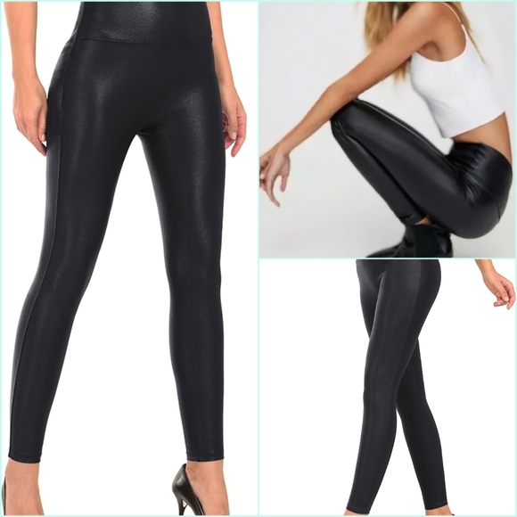 Joe Fresh Pants - JOE FRESH - NWOT Black Vegan Leather / Latex High Waisted Skinny Leggings Size L
